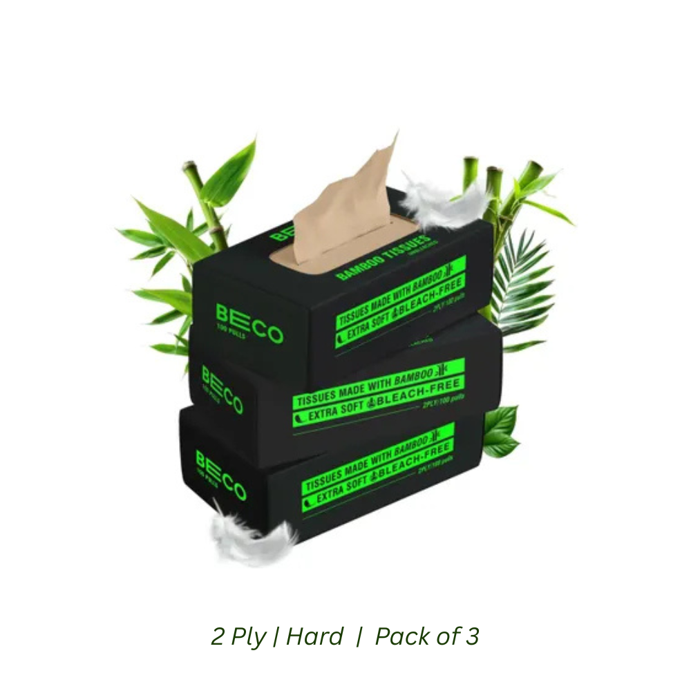 BECO BAMBOO FACIAL TISSUES 2PLY 100 PULLS FG (Pack of 3)