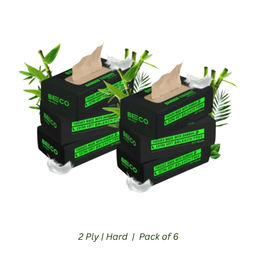 BECO BAMBOO FACIAL TISSUES 2PLY 100 PULLS FG (Pack of 6)