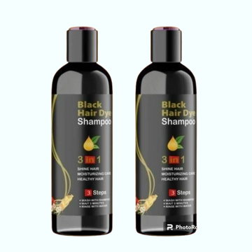 Instant Black Herbal Hair Dye Shampoo – 3 in 1 Grey Coverage (Pack of 2, 100ml Each)