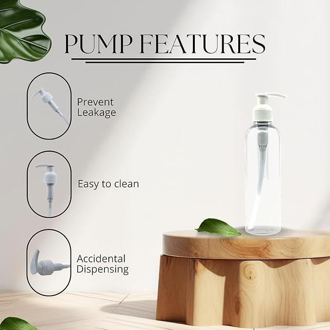 Pet Round Bottle With White Dispenser Pump - 200ml
