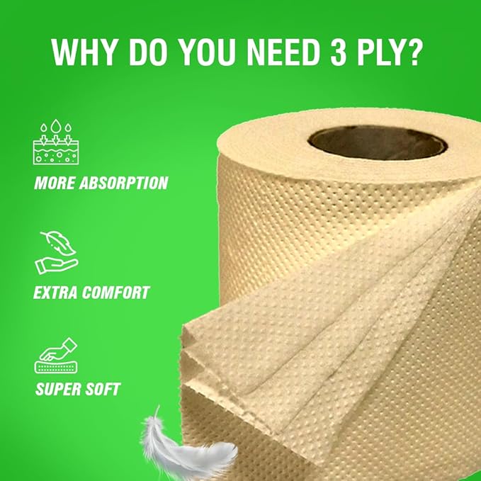 BECO BAMBOO TOILET ROLL 3 PLY 160 PULLS NK | Pack of 12