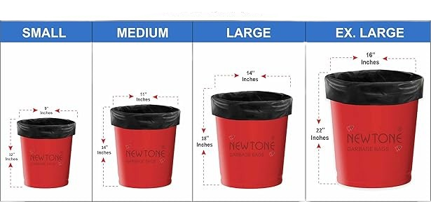 Black Garbage Bags | Large, Medium, Small, XL, XXL | Leakproof & Durable