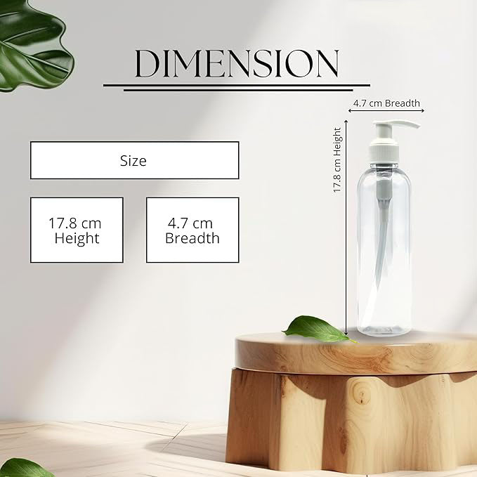 Pet Round Bottle With White Dispenser Pump - 200ml