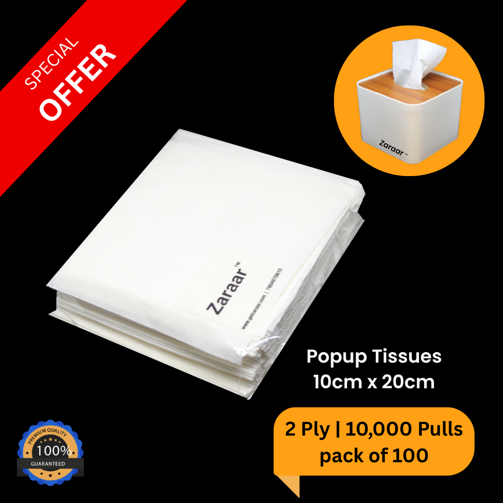 Popup Tissues 2Ply | 100 pulls W/O Tissue Box | pack of 100