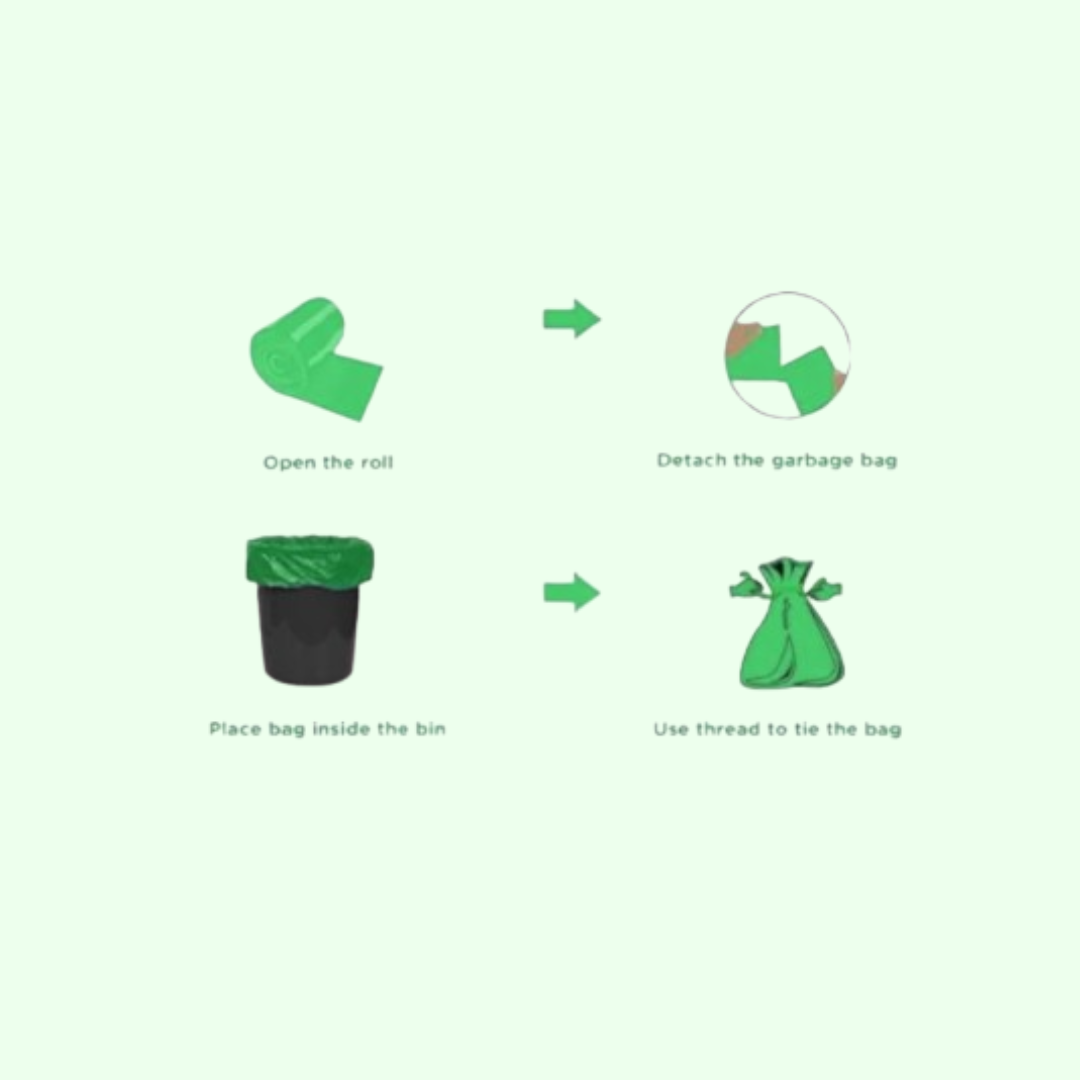 Biodegradable Garbage Bags Green | Small, Medium, Large | Leakproof