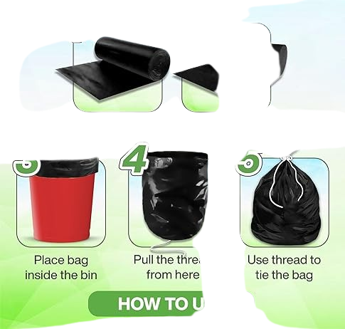 Black Garbage Bags | Large, Medium, Small, XL, XXL | Leakproof & Durable