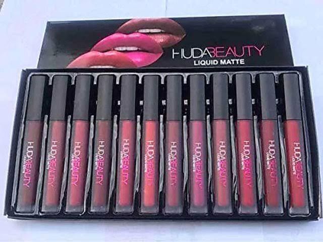 Huda Beauty Matte Finishing Lipstick | Long-Lasting, Smooth & Vibrant Shades | Medium Size | Pack of 12
