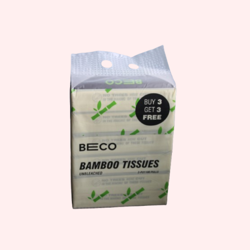 BECO BAMBOO FACIAL TISSUE 100 PULLS Soft Pack 100 pulls