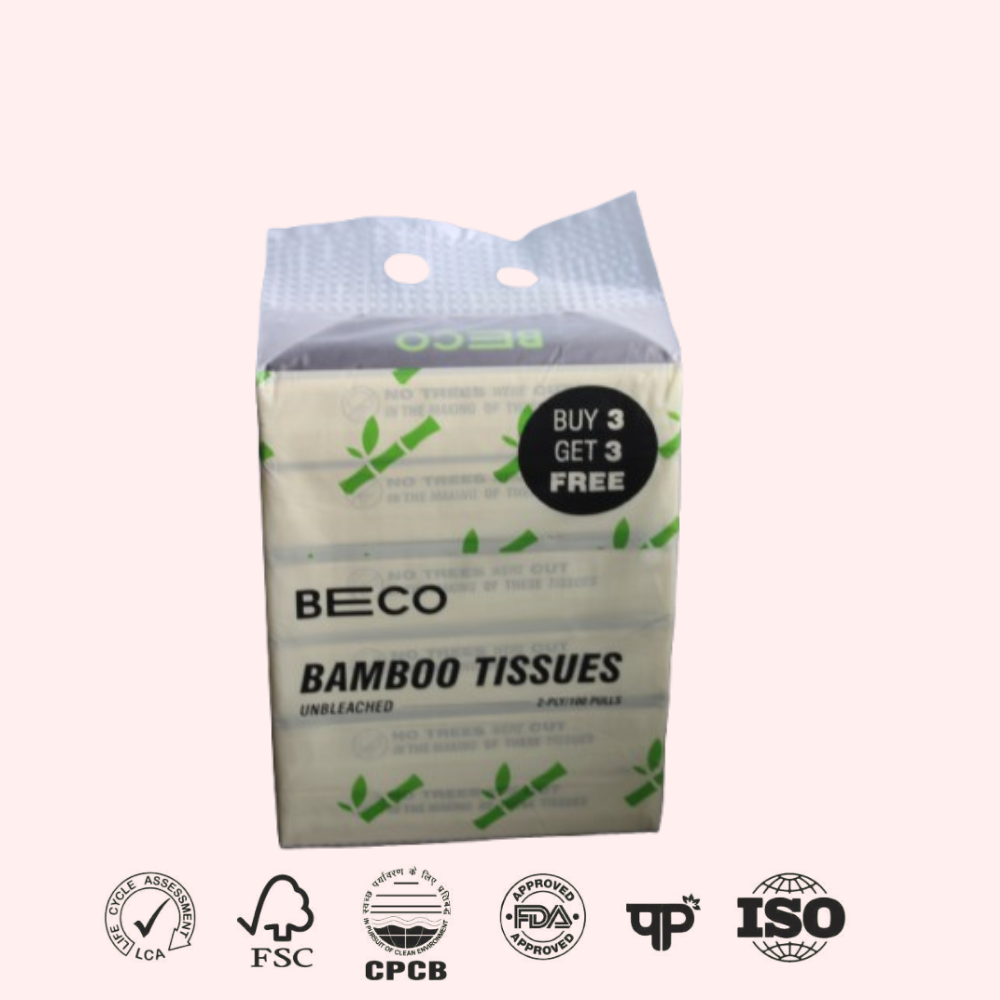 BECO BAMBOO FACIAL TISSUE 100 PULLS Soft Pack 100 pulls