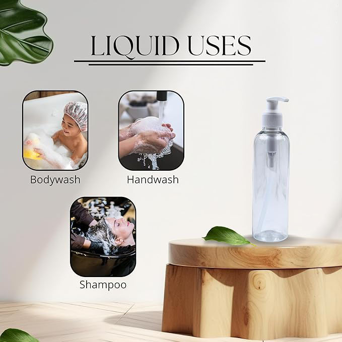 Pet Round Bottle With White Dispenser Pump - 200ml