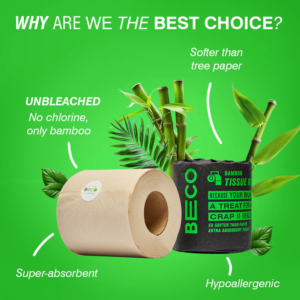 BECO BAMBOO TOILET ROLL 3 PLY | 220 PULLS NK | pack of 6